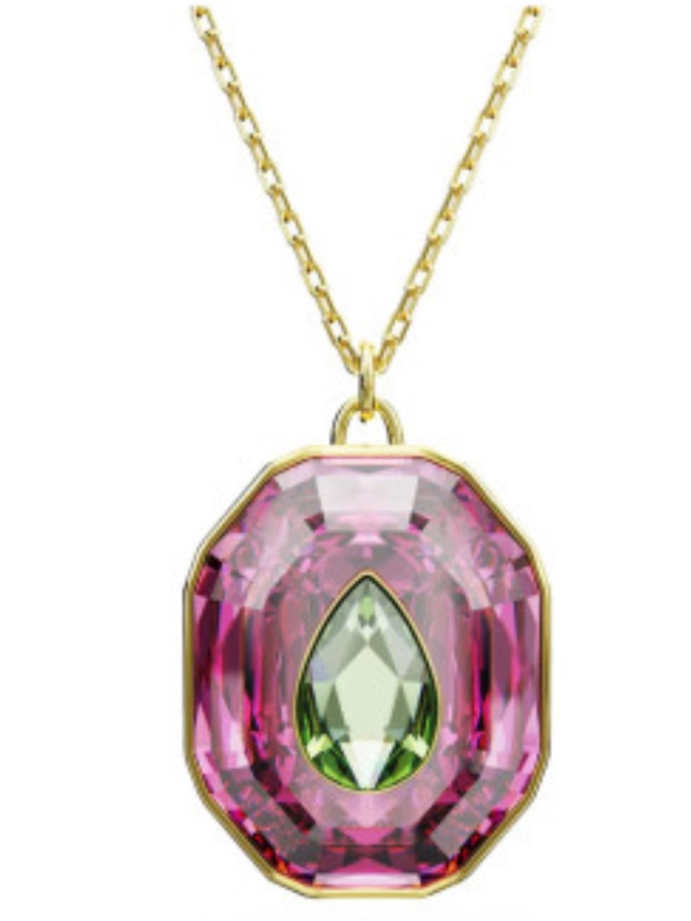 Swarovski Chroma multicolor gold plated women's necklace